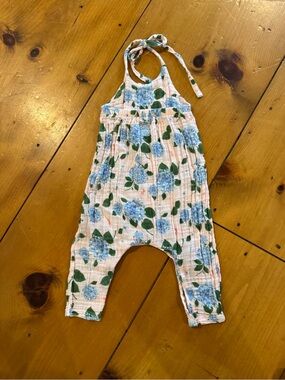 Angel Dear Tie Back Cotton Muslin Halter Onesie Jumpsuit, 18-24 mo